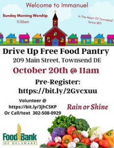 10-20-21 drive up free food pantry flyer