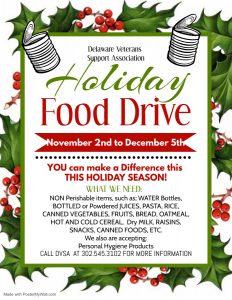 DVSA Holiday Food Drive- Nov 2- Dec 5 2021