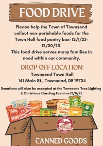 Town Hall Food Pantry Box Drive Flyer